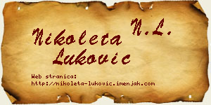 Nikoleta Luković vizit kartica